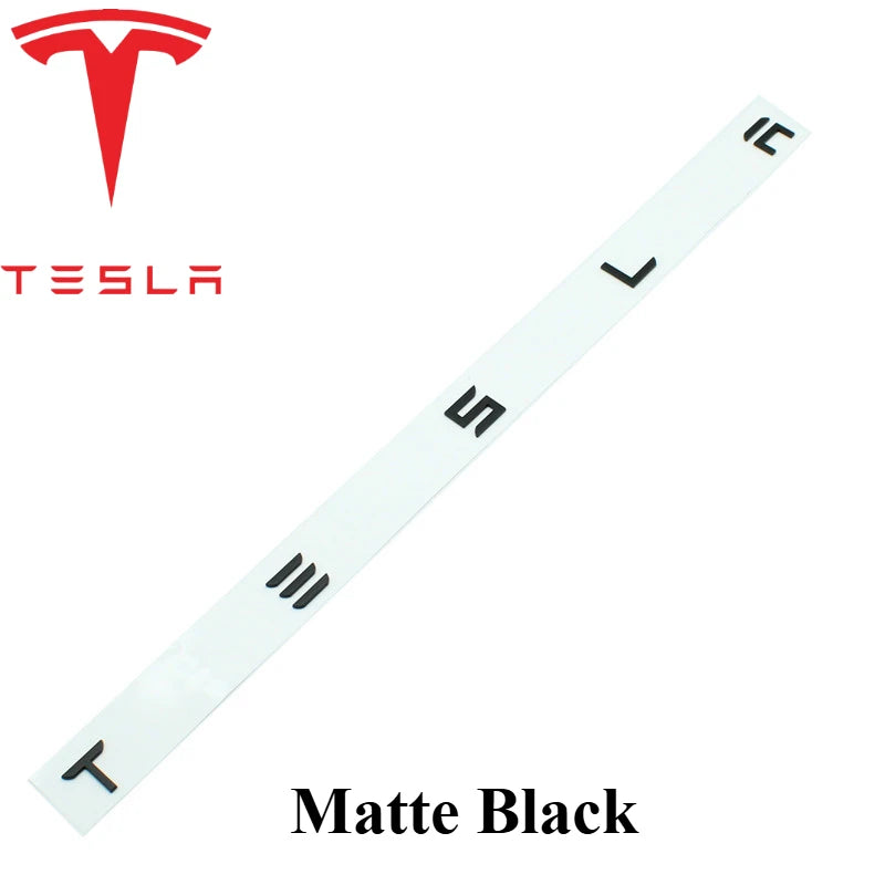 סט מדבקות סמל שחורות לטסלה – קדמי, אחורי, תא מטען והגה | מתאים לדגמי Model 3 / Y