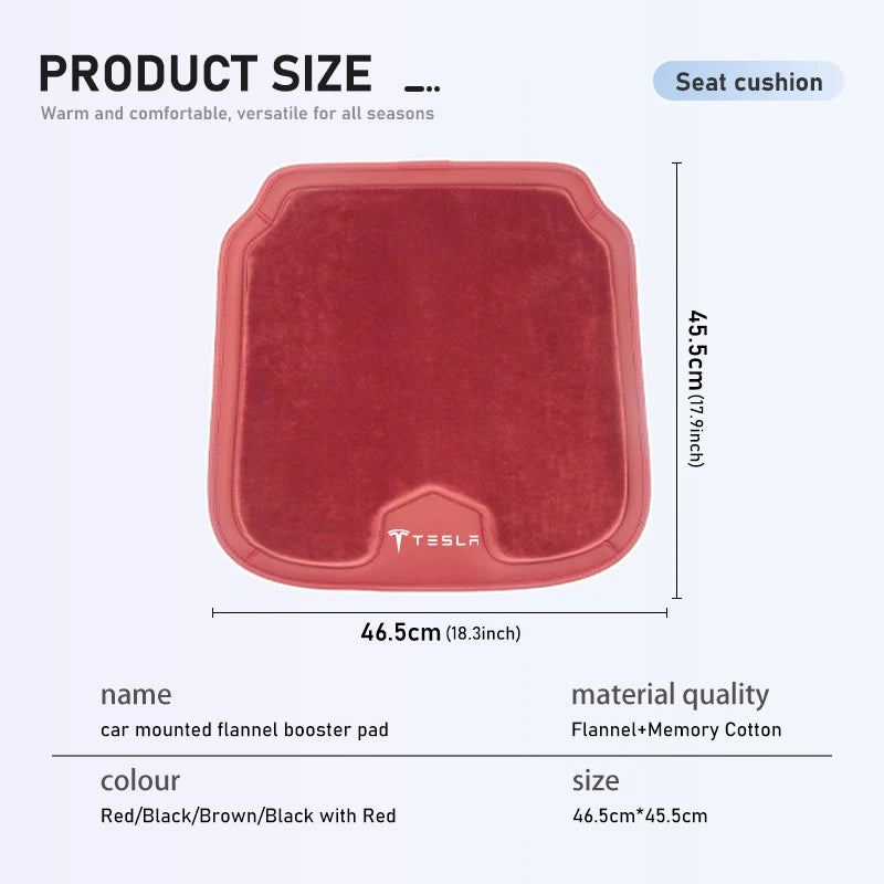 מושב נוחות לרכב לטסלה - מגן כרית מושב עם משטח נגד החלקה, מתאים לדגמי Model 3, Y, S, X, Roadster