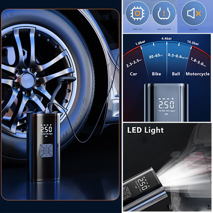 מתאם הרמה לג'ק לרכב טסלה Model 3/Y/S/X | ערכת תיקון פנצ'רים חירום עם משאבת אוויר ומדחס