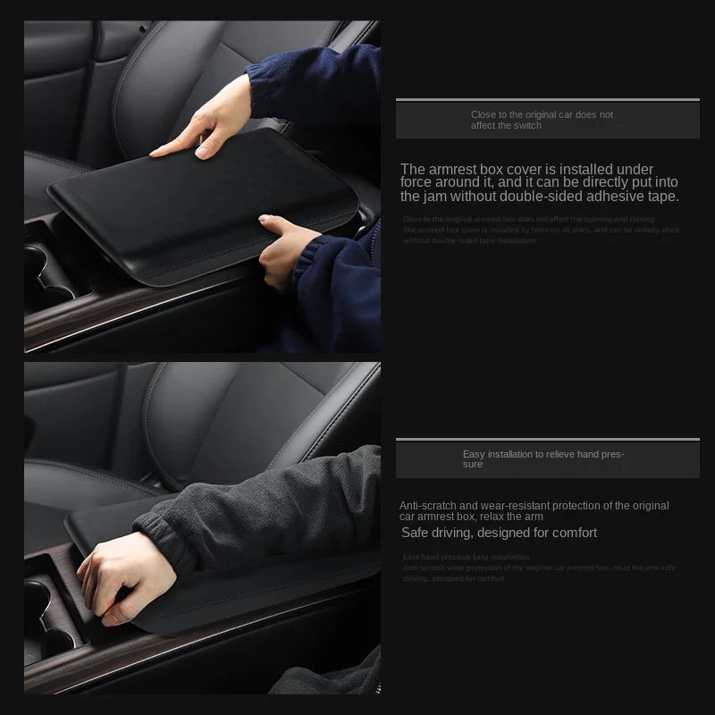 לכיסוי תיבת אחסון למשענת יד  Tesla Model X ו-Model S, מגן נגד שריטות, שטיח פנימי לרכב, אביזרי רכב.