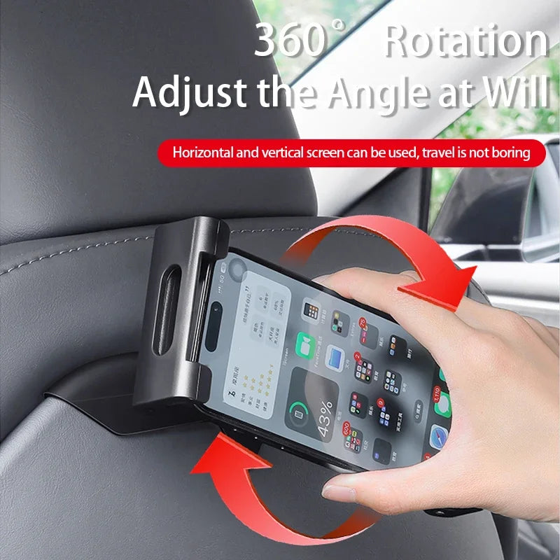 "מחזיק טאבלט וטלפון מסתובב 360° למושב האחורי של טסלה - מתאים לדגמי Model 3/Y/S/3+ ול-Model 3 Highland 2024