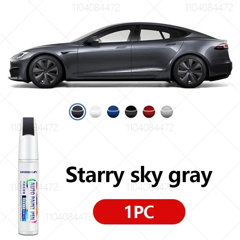 מתאים לטסלה דגמי 3, Y, X, S - עט לתיקון שריטות צבע ברכב, אביזר משלים בצבעים שחור, לבן פנינה, כסף, כחול עמוק, אדום.