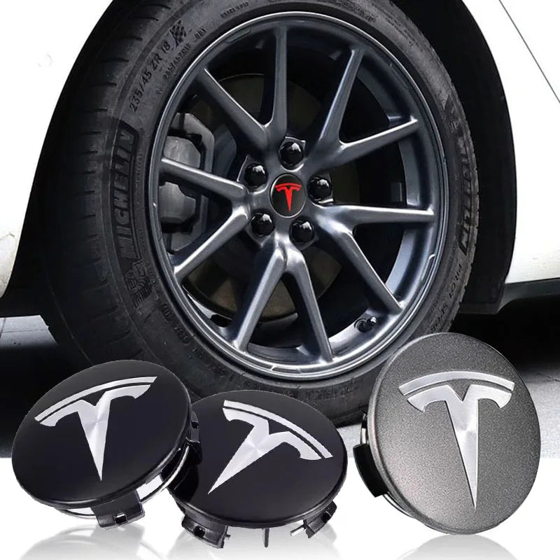 4 יחידות כיסוי טבור גלגל לרכב, אביזרי קישוט לכיסוי מרכז החישוק עבור טסלה Model 3, Model S, Model X, Model Y, Cybertruck, Roadster