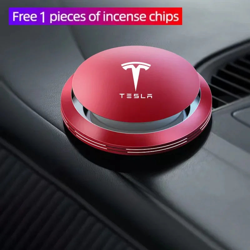 לדגמי טסלה 3/S/X/Y/Roadster - מבשם רכב ארומתרפי מוצק, אביזר דקורטיבי לעיצוב פנים הרכב