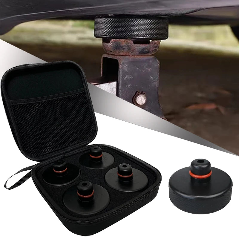 מגן גומי לראש ג'ק עם חריצים – מתאם הרמה והגנה למסגרת לטסלה מודל 3 – כלי להרמה ותמיכה בטוחה