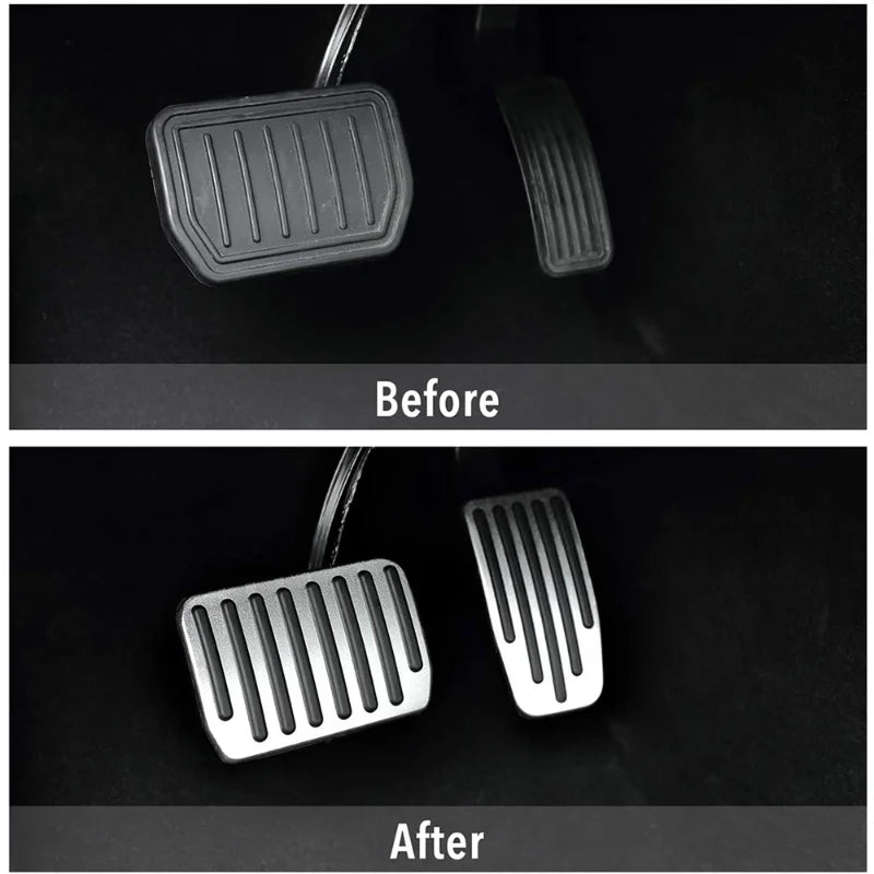 כרית רפידות נגד החלקה עבור דוושת ברקס והאצה לטסלה מודל 3 ומודל Y – כיסוי רפידות פדלים מאלומיניום למידות 2021-2023