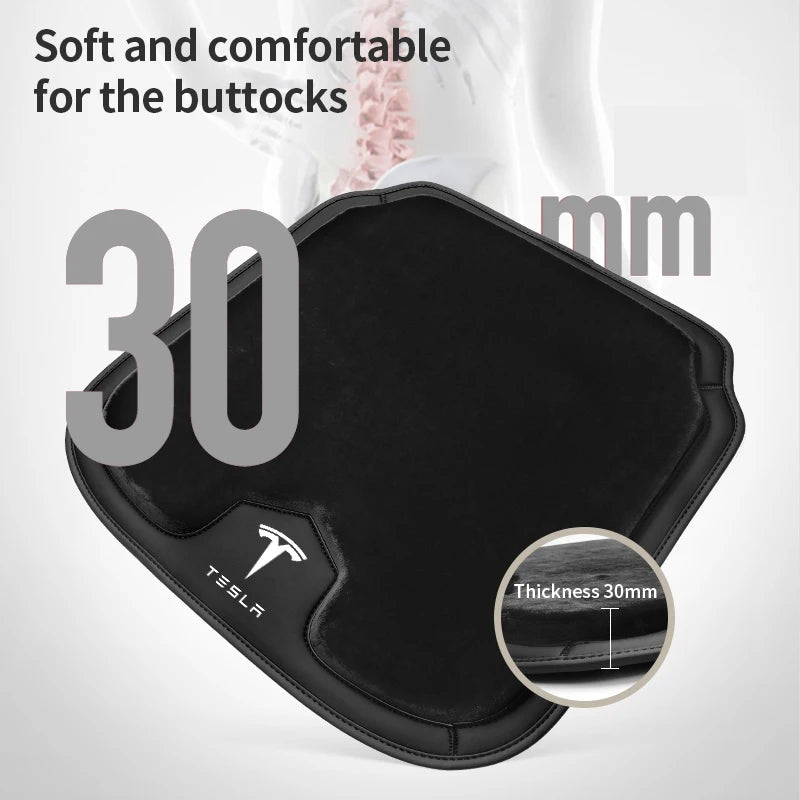 מושב נוחות לרכב לטסלה - מגן כרית מושב עם משטח נגד החלקה, מתאים לדגמי Model 3, Y, S, X, Roadster