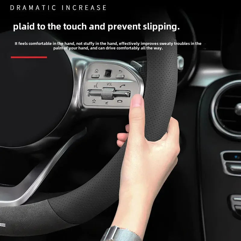 כיסוי הגה מרופד מתאים לטסלה Model 3/Y/X