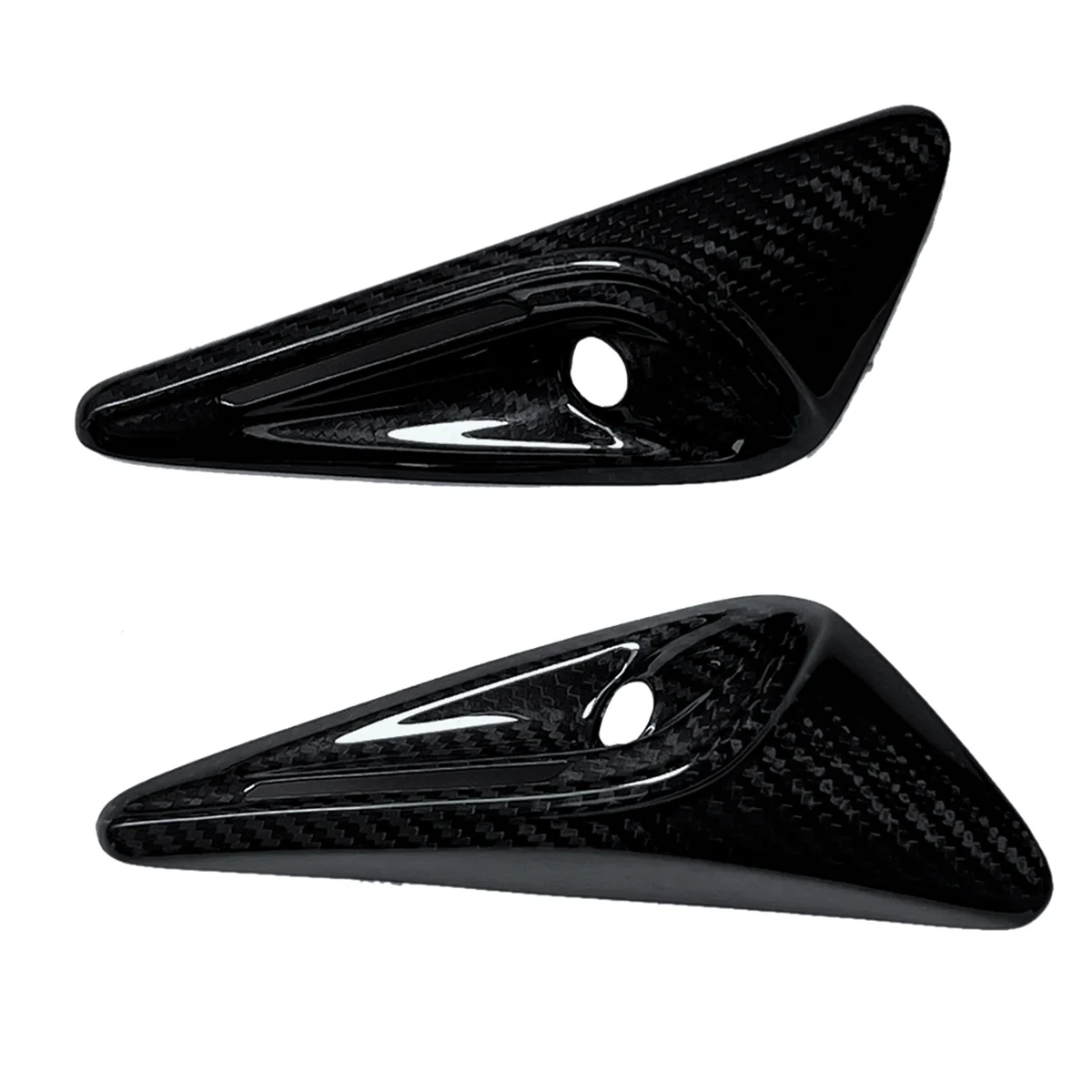 כיסוי מצלמה צדדית מסיבי פחמן לטסלה Model 3 - אביזר דקורטיבי לפנס איתות ומגן כנף