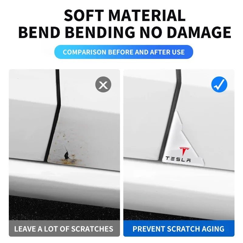 מגני פינות סיליקון לדלת הרכב (2 יח') – הגנה דיסקרטית נגד שריטות והתנגשויות | מתאים לכל דגמי טסלה