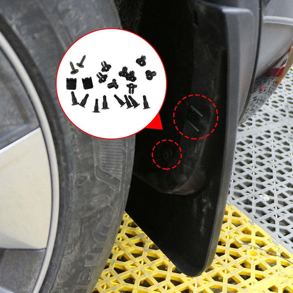 סט של 4 מגני בוץ (Splash Guards) לרכב טסלה Model 3 – מתאים לדגמים משנת 2016 ועד 2023+ כולל מגנים לגלגלים הקדמיים והאחוריים מגן על הרכב מפני לכלוך, אבנים ובוץ – לשמירה על מראה נקי וחד לאורך זמן