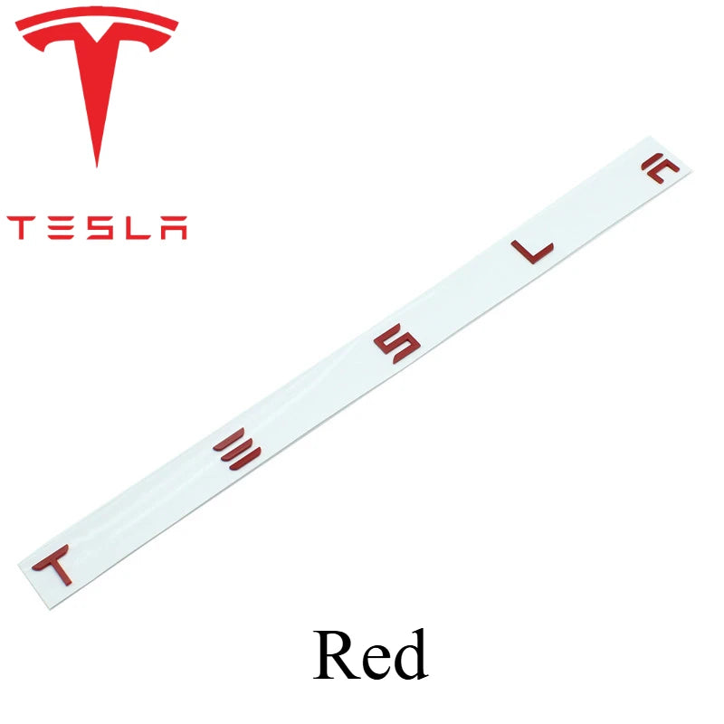 סט מדבקות סמל שחורות לטסלה – קדמי, אחורי, תא מטען והגה | מתאים לדגמי Model 3 / Y