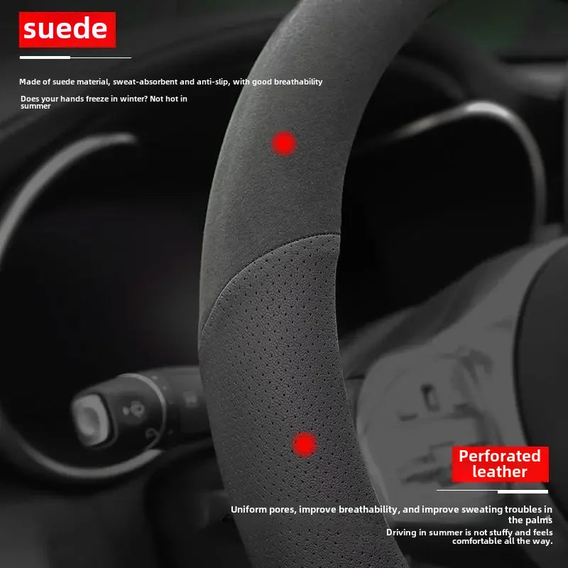 כיסוי הגה מרופד מתאים לטסלה Model 3/Y/X