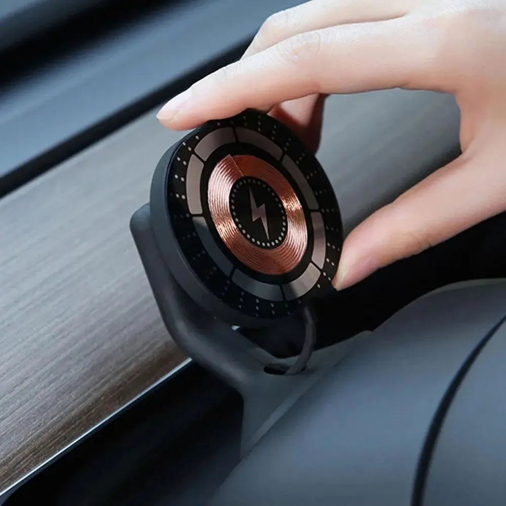 מטען אלחוטי מגנטי לרכב עבור טסלה מודל 3 ומודל Y - תושבת טלפון נצמדת, מתאימה ל-iPhone 13 ול-Xiaomi