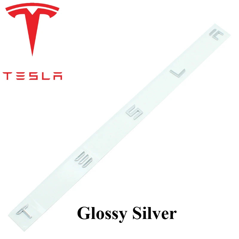 סט מדבקות סמל שחורות לטסלה – קדמי, אחורי, תא מטען והגה | מתאים לדגמי Model 3 / Y