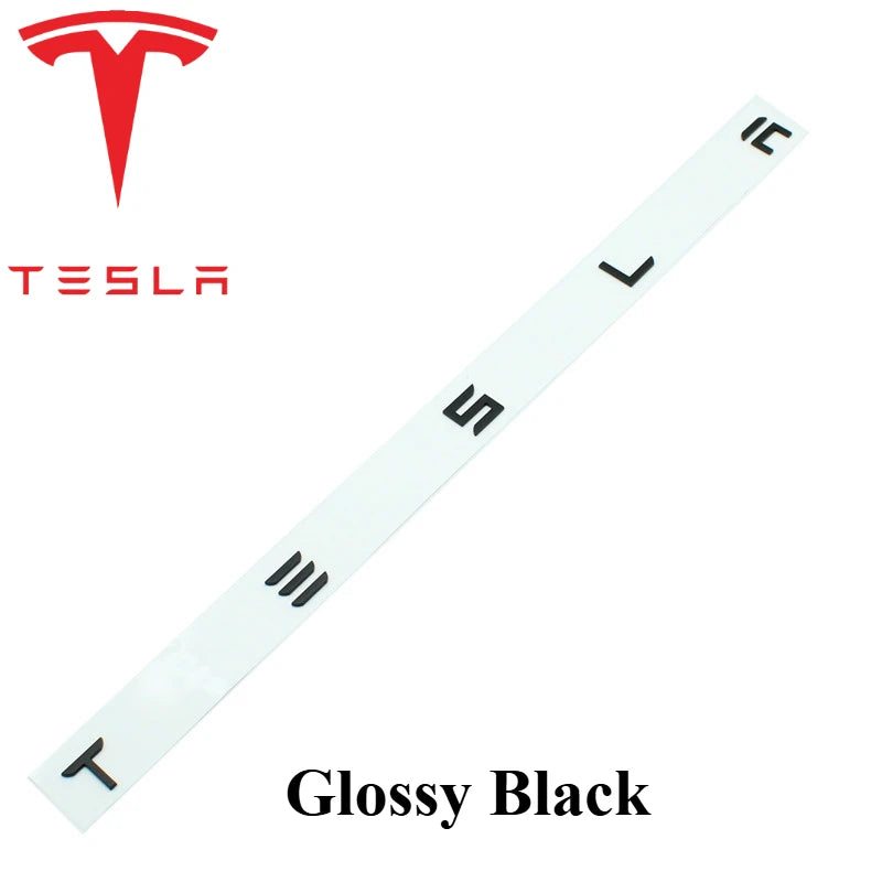 סט מדבקות סמל שחורות לטסלה – קדמי, אחורי, תא מטען והגה | מתאים לדגמי Model 3 / Y