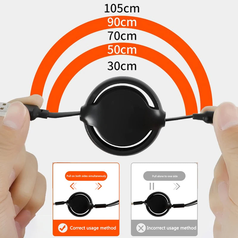 כבל טעינה מהיר פנימי 3 ב-1 לרכב - כבל נתונים USB נשלף לאביזרי טלפון, מתאים לטסלה מודל 3, S, X, Y,