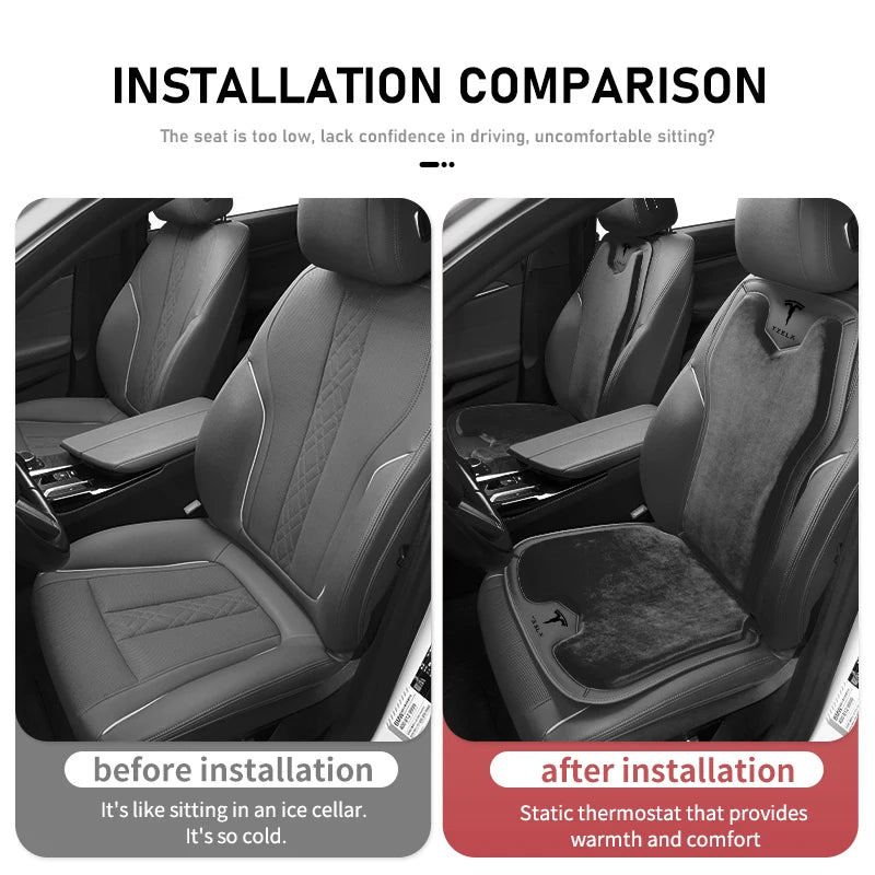 מושב נוחות לרכב לטסלה - מגן כרית מושב עם משטח נגד החלקה, מתאים לדגמי Model 3, Y, S, X, Roadster