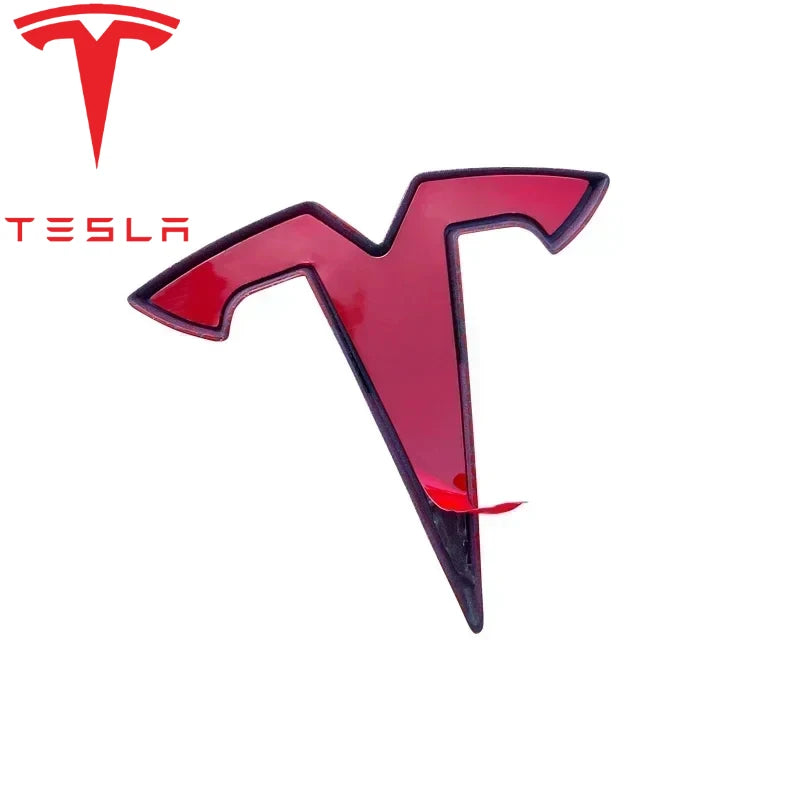 סט מדבקות סמל שחורות לטסלה – קדמי, אחורי, תא מטען והגה | מתאים לדגמי Model 3 / Y