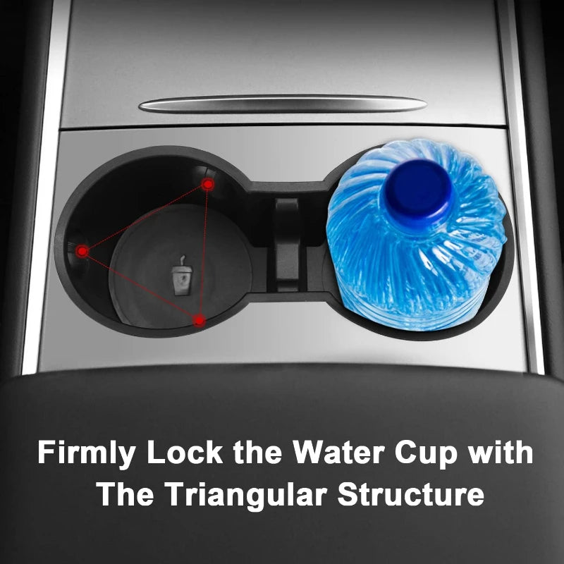 מחזיק כוסות למרכז לשליטה עבור טסלה Model Y (2021-2023) ו- Model 3 (2017-2023) כיסוי אחורי לכוסות מים לרכב – אביזרי פנאי לרכב