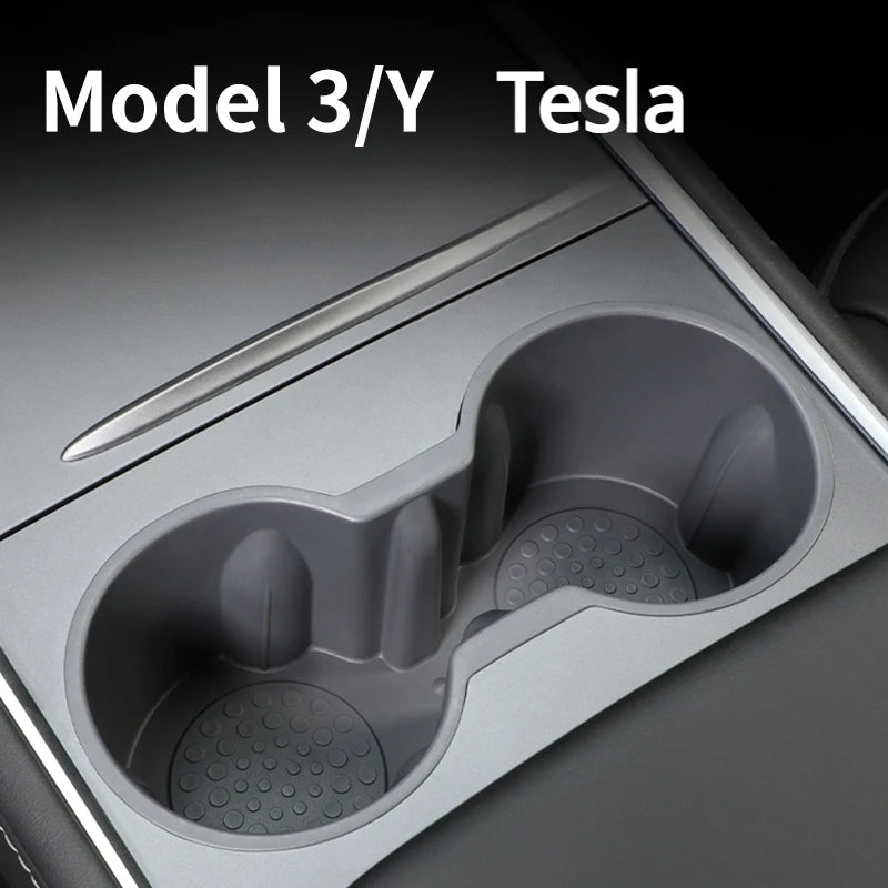 מחזיק כוסות למרכז לשליטה עבור טסלה Model Y (2021-2023) ו- Model 3 (2017-2023) כיסוי אחורי לכוסות מים לרכב – אביזרי פנאי לרכב